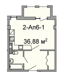 1-комнатная 36.88 м² в ЖК Троицкий от 32 350 грн/м², Днепр