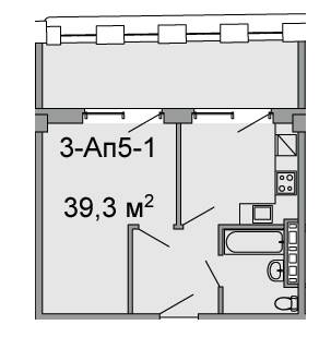 1-комнатная 39.3 м² в ЖК Троицкий от 43 650 грн/м², Днепр