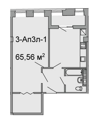 1-комнатная 65.56 м² в ЖК Троицкий от 32 350 грн/м², Днепр