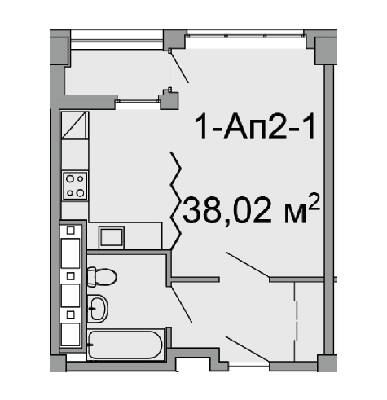 1-комнатная 38.02 м² в ЖК Троицкий от 43 650 грн/м², Днепр