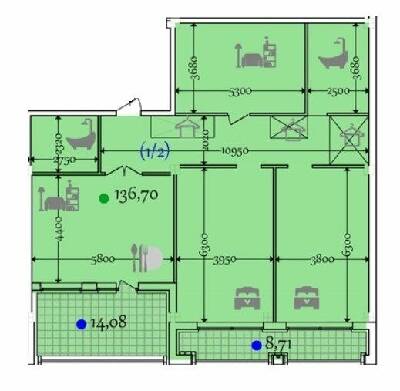 3-комнатная 159.49 м² в ЖК Comfort City от застройщика, Днепр