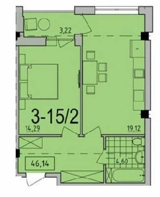 1-комнатная 46.14 м² в ЖК Comfort City от 26 700 грн/м², Днепр
