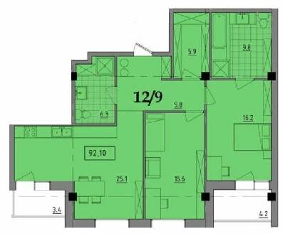 2-комнатная 92.1 м² в ЖК Comfort City от 26 150 грн/м², Днепр