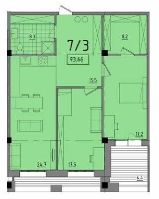 2-комнатная 93.66 м² в ЖК Comfort City от 26 150 грн/м², Днепр