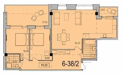 2-комнатная 99.05 м² в ЖК Comfort City от 26 150 грн/м², Днепр