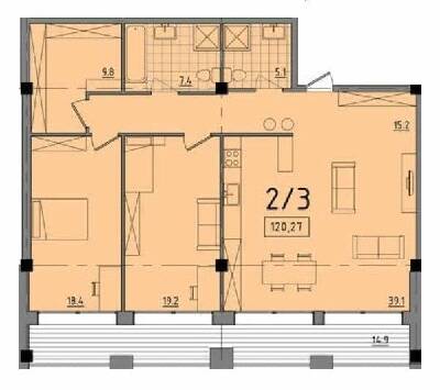 2-комнатная 120.27 м² в ЖК Comfort City от 27 700 грн/м², Днепр