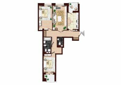 3-комнатная 94.44 м² в ЖК iQ-House от 30 450 грн/м², Днепр