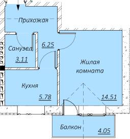 1-комнатная 31.71 м² в КД Образцовый от 17 000 грн/м², Днепр