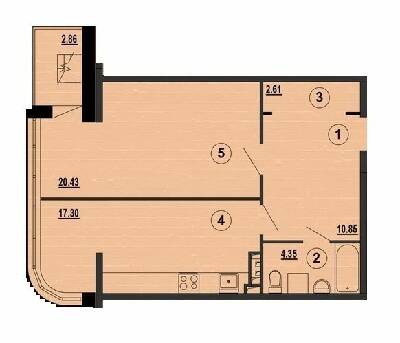 1-комнатная 55.27 м² в ЖК PesochinSky от 14 000 грн/м², пгт Песочин
