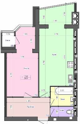 1-комнатная 58.51 м² в ЖК Атлант от 14 000 грн/м², Луцк