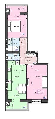 2-комнатная 68.62 м² в ЖК Атлант от 14 600 грн/м², Луцк