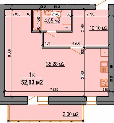 1-кімнатна 52.03 м² в ЖК StyleUP від 26 000 грн/м², с. Липини