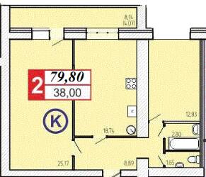 2-комнатная 79.8 м² в ЖК 777 от 17 000 грн/м², Житомир