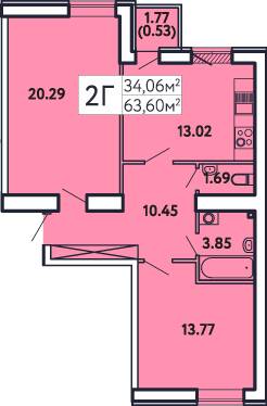 2-комнатная 63.6 м² в ЖК Comfort City от 37 000 грн/м², Запорожье