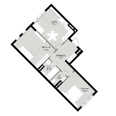 2-кімнатна 61.96 м² в ЖК Echo Park 2 від 35 000 грн/м², с. Петропавлівська Борщагівка