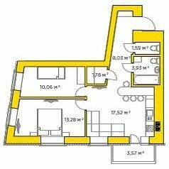 2-комнатная 57.26 м² в ЖК Авиатор от 20 450 грн/м², пгт Гостомель