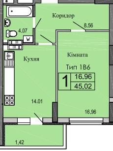 1-комнатная 45.02 м² в ЖК River House от 19 000 грн/м², г. Украинка
