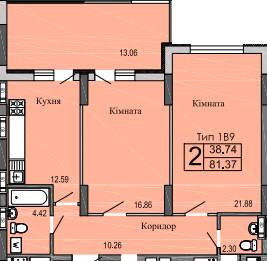 2-комнатная 81.37 м² в ЖК River House от 18 000 грн/м², г. Украинка