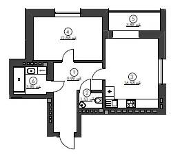 1-комнатная 48.78 м² в ЖК Гостомельские Липки-3 от 11 500 грн/м², пгт Гостомель