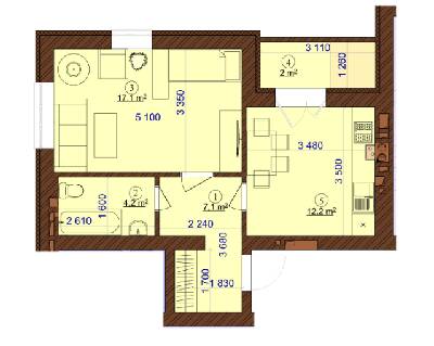 1-комнатная 42.6 м² в ЖК Барвиха от 16 000 грн/м², г. Ирпень