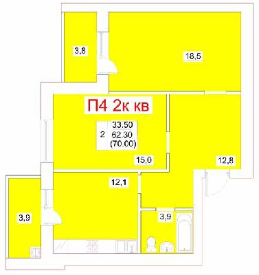 2-комнатная 70 м² в ЖК Мрія от 19 500 грн/м², г. Белая Церковь