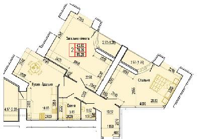 2-комнатная 85.28 м² в ЖК Эверест от 14 000 грн/м², Сумы