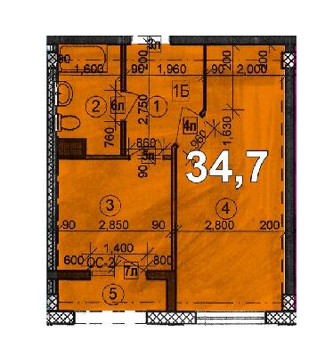 1-кімнатна 34.7 м² в ЖК Сонячний Острів від 12 950 грн/м², Херсон