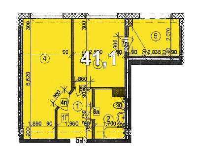 1-комнатная 41.1 м² в ЖК Солнечный Остров от 12 950 грн/м², Херсон