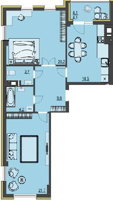 2-комнатная 76.4 м² в ЖК Prestige Apartments от 21 050 грн/м², Ровно