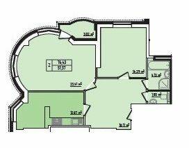 2-комнатная 76.43 м² в ЖК Lux House от 23 800 грн/м², Ровно