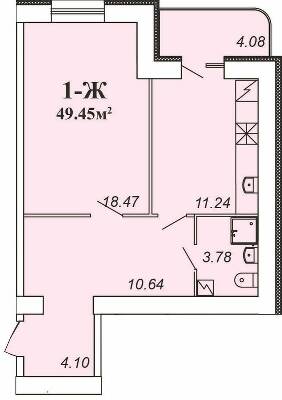 1-комнатная 49.45 м² в ЖК Парковый от 12 000 грн/м², Чернигов