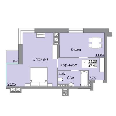 1-комнатная 47.8 м² в ЖК Панда от 19 800 грн/м², Черновцы