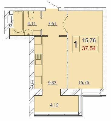 1-комнатная 37.54 м² в ЖК Avila Gold от 12 000 грн/м², Хмельницкий