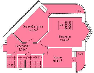 2-комнатная 66.05 м² в ЖК на вул. Жаб`ївська, 56Б от 8 200 грн/м², пгт Верховина