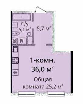 1-кімнатна 36 м² в ЖК Sea View від 31 950 грн/м², Одеса