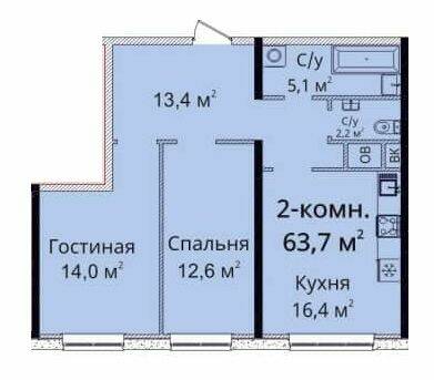 2-комнатная 63.7 м² в ЖК Sea View от 29 950 грн/м², Одесса