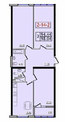 3-комнатная 98.04 м² в ЖК Сорок седьмая жемчужина от 18 450 грн/м², с. Крыжановка