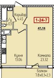 1-комнатная 47.16 м² в ЖК Пятьдесят первая жемчужина от 27 200 грн/м², Одесса