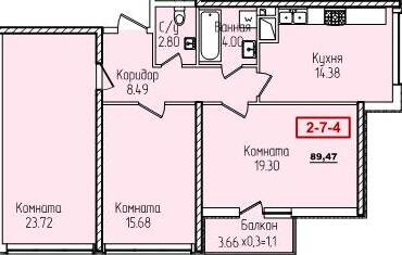 3-кімнатна 89.47 м² в ЖК П'ятдесят перша перлина від 25 400 грн/м², Одеса