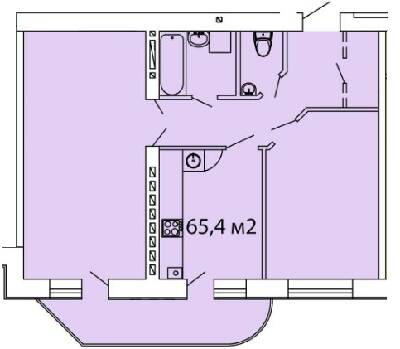 2-комнатная 65.4 м² в ЖК Теплый дом от 13 200 грн/м², с. Крыжановка