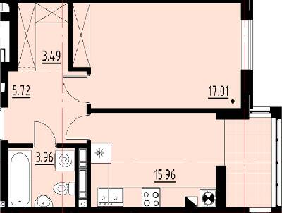1-комнатная 46.14 м² в ЖК Globus Comfort от застройщика, Львов