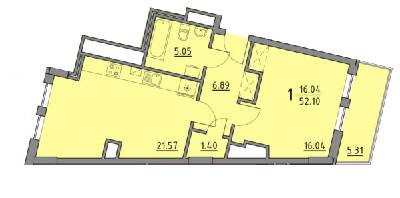 1-комнатная 52.1 м² в ЖК Praud Premium от 37 700 грн/м², Львов