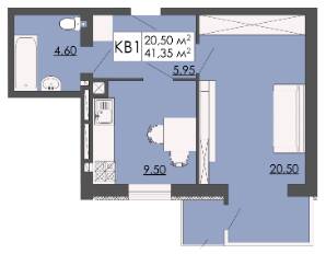 1-комнатная 41.35 м² в ЖК Родинна казка от 12 000 грн/м², пгт Запытов