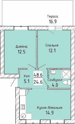 2-комнатная 48.6 м² в ЖК Lemberg от 10 050 грн/м², с. Ременов