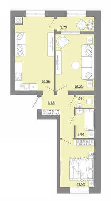 2-комнатная 61.95 м² в ЖК Проект Парк от 22 600 грн/м², г. Пустомыты