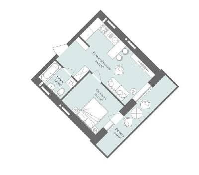1-комнатная 36.56 м² в ЖК West Towers от 15 050 грн/м², Ужгород