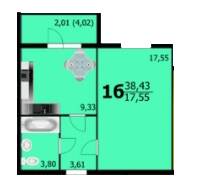 1-комнатная 38.43 м² в ЖК Европейский от 13 500 грн/м², Хмельницкий