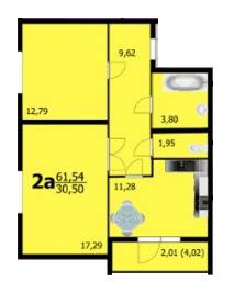 2-комнатная 61.54 м² в ЖК Европейский от 11 900 грн/м², Хмельницкий