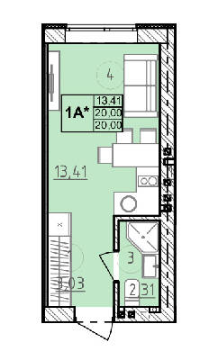1-комнатная 20 м² в ЖК Сенсация от 19 750 грн/м², пгт Гостомель