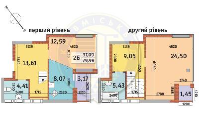 Дворівнева 79.98 м² в ЖК Абрикосовий від 30 492 грн/м², Київ